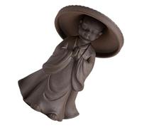 MUELODSIC Monk Tea Pet Céramique Petite Passoire Décorative pour Maison de Thé Filtre à Thé sans Odeur Ornement de Bureau Unique et Artisanal Zen Compact