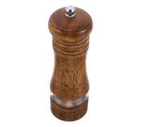 MUELODSIC Moulin à Poivre Manuel 15 Cm en Bois avec Flacon Transparent, Moulin à Épices Rechargeable à Manivelle Cuisine et Table, Réglage Précis du Broyage, Usage Polyvalent pour Poivre