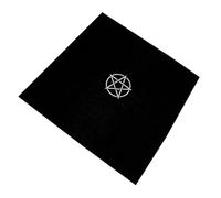 MUELODSIC Nappe de Tarot Flanelle Noire avec Pentacle Tapis Cartomancie Antidérapant Décoration Unique pour Table de Divination et Jeux Occultisme