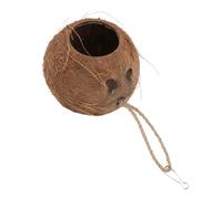 MUELODSIC Nid Multifonction pour Perroquets et Lézards Abri Naturel en Coque de Noix à Deux Ouvertures Maison Cachée Solide pour Oiseaux et Petits Animaux Mangeoire Pratique pour Cage
