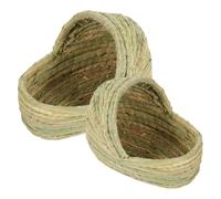 MUELODSIC Nids de Petits Animaux en Paille Tressée 2 Pièces Nid de Poulailler Naturel Moyen et Petit Maison Confortable pour Lapin Hamster Cobaye et Oiseaux Litière Respirante et