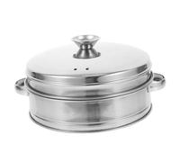 MUELODSIC Panier Vapeur Inoxydable avec Couvercle et Double Poignées Support Vapeur Robuste pour Légumes et Poisson et Viande et Facile à Nettoyer Compatible Wok et Poêle