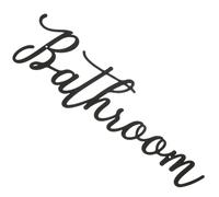 MUELODSIC Panneau de Salle de Bain en Fer Noir Décoration Murale Rustique de Style Campagnard Plaque de Porte Suspendue pour Décor de Toilettes Accessoire Mural Original et Charmant