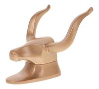 MUELODSIC Patère Murale en Aluminium Spatial, Crochet de Tête de Bœuf Vintage, Finition Sable Doré, sans Perçage, Support Multifonction pour Salle de Bain, Salon et Entrée, Crochet