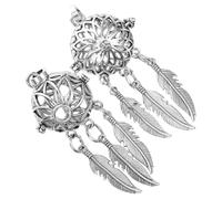 MUELODSIC Pendentif Attrape-rêves Creux en Alliage 2 Pièces pour Filles, Couleur Argenté Ancien, Boîtes Aromatiques Ouvrables, Charms DIY pour Bijoux Créatifs, Loisirs Artisanaux, Présent