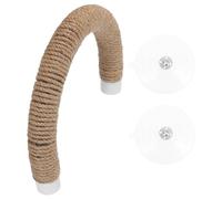 MUELODSIC Perchoir pour Oiseaux en Bois Naturel avec Corde de Jute Support en U Ergonomique pour Cage à Mâcher et Exercice des Griffes pour Perruches et Perroquets Accessoire de Jeu