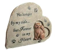 MUELODSIC Pierre Tombale Commémorative pour Chat en Résine Cœur Ange, Statuette Extérieure Stable, Décoration Jardin, Mémoire Animal de Compagnie Disparu, Présent Souvenir pour Propriétaires de Chats