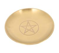 MUELODSIC Plateau à Bougie Pentagramme Assiette Décorative en Rond Support de Rangement Multi-Usages Plateau Porte-Bougie Pratique pour Cérémonies Décor Religieux et Offrandes