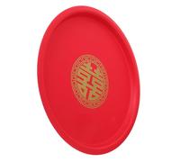 MUELODSIC Plateau de Service Rond Traditionnel Chinois pour Mariage, Petit Format, Matériau Robuste, pour Fruits Secs et Collations, Plateau Décoratif Polyvalent pour Fêtes et Cérémonies