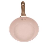 MUELODSIC Poêle Antiadhésive Petite 16 Cm en Aluminium Poignée Bois Isolante, Compatible Induction et Gaz, pour Œufs, Crêpes et Cuisson Maison Polyvalente