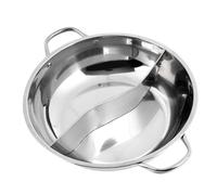 MUELODSIC Pot Chaud Compartiment Double avec Couvercle en Acier Inoxydable pour Cuisson Non Adhésive Compatible Cuisinière à Gaz et Induction, pour Restaurant Hot Pot et Fêtes Entre Amis