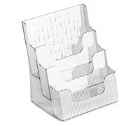 MUELODSIC Présentoir de Brochures Transparent Support Multi-Poches pour Affiches et Magazines Organiseur de Documents Bureau Compact et Moderne