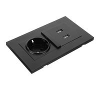 MUELODSIC Prise Murale Européenne Double Noire Type 86 Double Port USB 2100 Ma Chargeur USB Standard Alimentation Électrique pour Maison Hôtel et Lieux Publics Compatible Tablette et PC