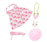 MUELODSIC Rabbit Decorative Clothing Set with Hat and Leash for Small Pets Comfortable Chest Strap Costume for Dwarf Rabbits and Guinea Pigs