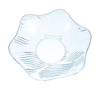 MUELODSIC Saladier Cristal Bleu Grand Modèle Plateau Fruits Design Fleur Ondulé Bol à Snacks Multifonction pour Maison Élégant et Décoratif