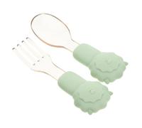 MUELODSIC Set Couvert Garçon Fille Silicone Lion Cuillère et Fourchette Souples pour Garçon Fille Poignée Antidérapante Lot pour Apprentissage Nourriture