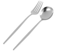 MUELODSIC Set Couverts Inox Élégant pour Table à Dîner Cuillère et Fourchette Minimalistes Service Maison Ustensiles Cuisine Résistants Design Moderne et Mat