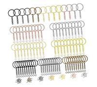 MUELODSIC Set de Anneaux Porte Clés DIY Métal avec Anneaux Brisés et Œillets pour Fabrication Bijoux et Accessoires pour Bricolage Famille