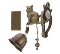 MUELODSIC Sonnette de Porte Vintage en Métal Forme de Chat, Cloche Rustique Extérieure Résistante aux Intempéries, Carillon Éolien Décoratif pour Jardin et Entrée, Décoration Maison