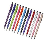 MUELODSIC Stylets Tactiles Capacitifs Couleur Aléatoire en Aluminium Lot de 12 Interaction Rapide Stylo Fin pour Vérifier Vos Emails et Annoter des Documents pour Tablette