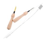MUELODSIC Stylo Aiguille à Broder avec Manche Bois et Enfile-aiguilles Kit Punch Needle pour Couture DIY Adaptable Coton et Toile Précision pour Appliqué et Embellissement