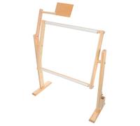 MUELODSIC Support pour Cadre à Broder en Bois Naturel Réglable en Hauteur Rotation 360° Petit Format pour Tambour à Broder Travaux D’Aiguille et Loisirs Créatifs