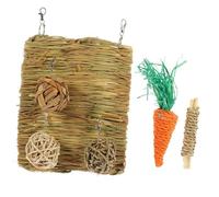 MUELODSIC Tapis de Paille Naturel pour Petits Animaux, Jouet à Mâcher pour Lapin, Cobaye et Hamster, Lot de 6 Set de Pièces, Dimensions Petites, Lit Tissé Rafraîchissant pour Cage, Adapté