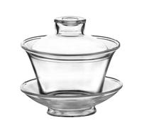 MUELODSIC Tasse à Thé en Verre Transparent avec Couvercle Bol à Thé Traditionnel Chinois Résistant à Haute Température en Verre pour Maison et Articles Ménagers