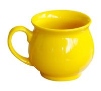MUELODSIC Tasse en Céramique Jaune 250ml pour Café et Thé Design Créatif Simple, Pratique Petit Déjeuner ou Feu de Camp