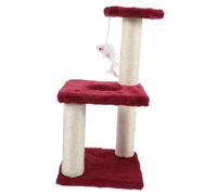 MUELODSIC Tour à Chat Griffoir Niveaux Sisal pour Chats Intérieur Poste à Griffer Sécurisé et Stable Aire de Jeux Compacte pour Chatons et Petits Félins Couleur Rouge Foncé