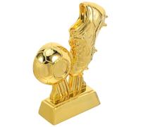 MUELODSIC Trophée de Football Plaqué Or pour Garçon et Filles, Coupe de Récompense 10x4x15 Cm, Modèle Soulier D’Or, Souvenir Sportif pour Tournoi et Club, Trophée Petit Joueur de Football