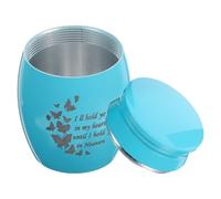 MUELODSIC Urne Funéraire pour Animaux de Compagnie en Acier Inoxydable Petite Urne Scellée Bleue pour Cendres Boîte à Souvenirs Compacte et Résistante Souvenir pour Chiens et Chats