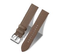 MUENShop Bracelet de montre en cuir véritable litchi XXL extra long, mécanisme à dégagement rapide, 20 mm, 22 mm, grande taille, compatible avec la plupart des montres intelligentes, café, 20MM