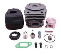 MUEOSI Kit cylindre-piston 47mm, for Husqvarna 357 359, joint de boulon de silencieux d'échappement, ligne de filtre à carburant, pièce de rechange for tronçonneuse Piston de cylindre de tronçonneuse