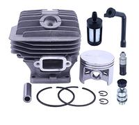 MUEOSI Kit cylindre-piston 52 mm, for tronçonneuse, For 046 MS460, pièces de rechange avec valve de décompression, filtre de conduite de mazout 1128120 1217 Piston de cylindre de tronçonneuse