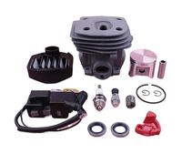 MUEOSI Kit de bobine d'allumage de Piston de cylindre de 47mm, for tronçonneuse Husqvarna 359 357 357XP 537157302 537162204 W, arbre de commutateur de joint d'huile Piston de cylindre de tronçonneuse