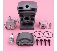 MUEOSI Kit de carburateur à vis cylindrique for moteur à Piston cylindre, for MS180 018 MS 180 for pièce de rechange for tronçonneuse Zama Carb Piston de cylindre de tronçonneuse