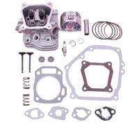 MUEOSI Kit de piston de joint de culasse, for moteur GX160 5.5HP 14721-ZF1-000 14711-ZF1-000 W retenue de ressort de soupape d'échappement d'admission Piston de cylindre de tronçonneuse