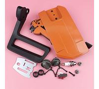 MUEOSI Kit de plaque de protection d'embrayage côté frein avec bouchon d'huile de carburant, engrenage à vis sans fin, for tronçonneuse Husqvarna, 266 268 272 61 66 5037366-01 503 73 66-01 Couvercle d