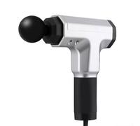 Muet Pistolet de massage en plastique à 2 vitesses et 4 têtes de massage, puissant et silencieux, avec moteur sans balais compact(Silver)