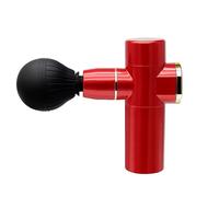 Muet Pistolet de massage en plastique à 4 vitesses, silencieux, de poche, for tissus profonds, for le corps, les jambes, les épaules et le dos. compact(Rot)