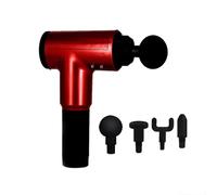 Muet Pistolet de massage en plastique à 6 vitesses et 4 têtes de massage, moteur sans balais silencieux for percussions du corps, des jambes, des épaules et du dos compact(Rot)