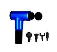 Muet Pistolet de massage en plastique à 6 vitesses et 4 têtes de massage, moteur sans balais silencieux for percussions du corps, des jambes, des épaules et du dos compact(Blauw)