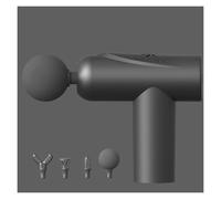 Muet Pistolet de massage en plastique avec 4 têtes de massage, masseur musculaire électrique à percussion rechargeable et portable for soulager la douleur compact(Grey)