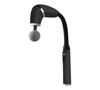 Muet Pistolet de massage en plastique avec 4 têtes de massage, masseur musculaire électrique portable à percussion for tout le corps, utilisation à domicile et au bureau compact(Svart)