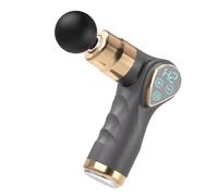 Muet Pistolet de massage en plastique avec 4 têtes de massage, masseurs portables rechargeables avec chaleur, masseur à percussion pliable compact(Grey)