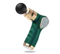 Muet Pistolet de massage en plastique avec 4 têtes de massage, masseurs portables rechargeables avec chaleur, masseur à percussion pliable compact(Groen)