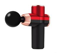 Muet Pistolet de massage en plastique avec 4 têtes de massage, puissant masseur à percussion, masseur des tissus profonds, moteur sans balais silencieux compact(Rot)