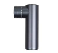 Muet Pistolet de massage en plastique avec 4 vitesses et 4 têtes de massage, masseurs portables rechargeables, masseur des tissus profonds compact(Grey)