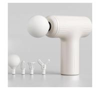 Muet Pistolet de massage en plastique avec 6 vitesses et 4 têtes de massage, masseur de dos silencieux et puissant for les tissus profonds compact(Wit)